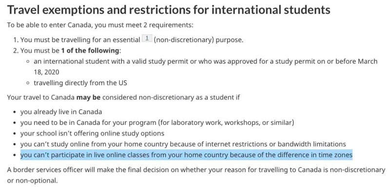 CIC官网更新了对留学生入境豁免政策的条件要求.jpg